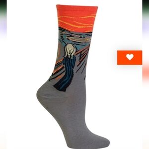 The Scream Art Print Socks - Orange & Grey Women's 6-10